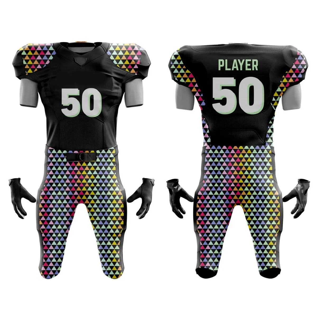 Adjustable Rate Men American Football Uniform Plus Size Short Sleeve Fully Customized Designs High Quality 100% Polyester