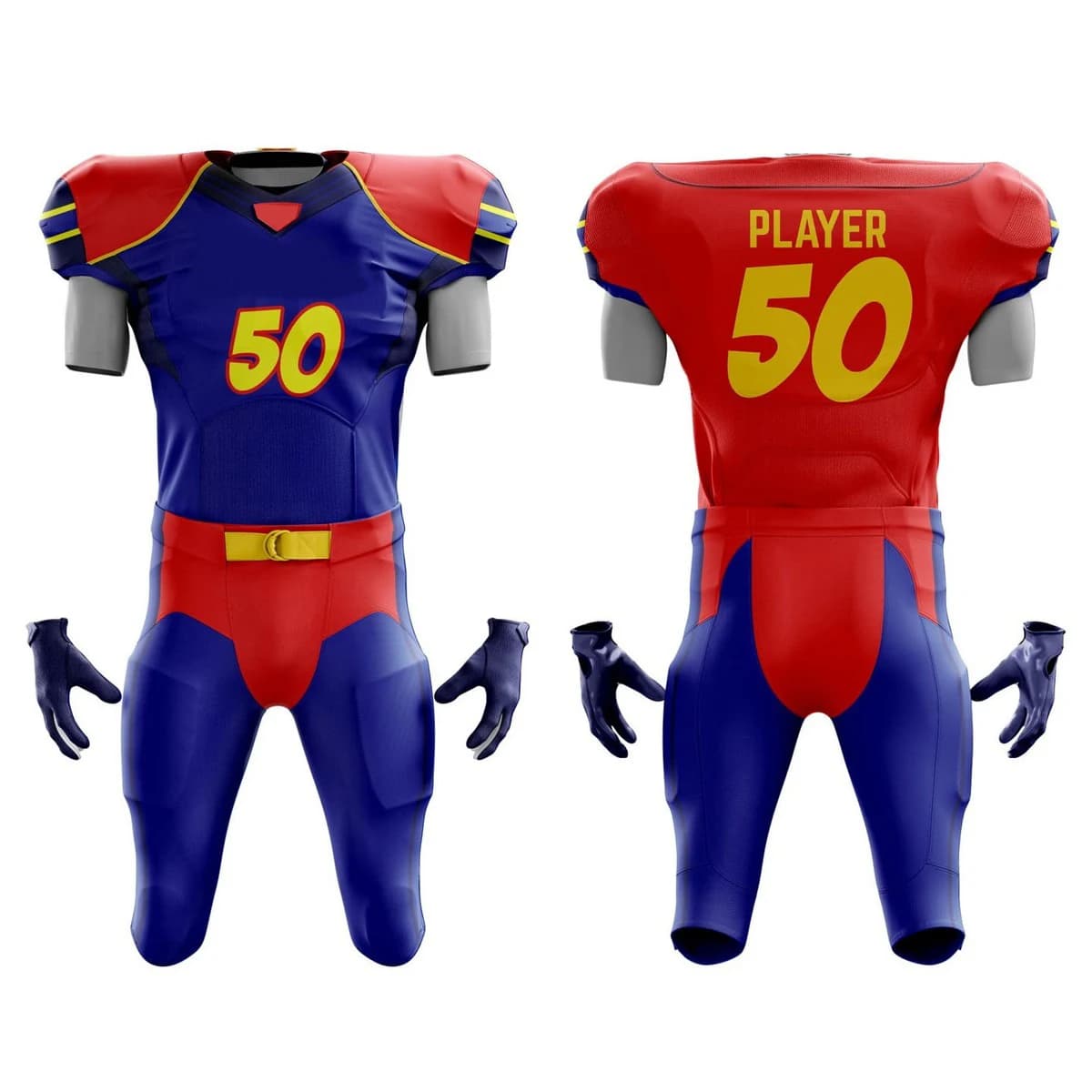 Sports Wears High Quality Custom Design Plus Size American Football Uniform Sets 100% Polyester Quick Dry Breathable view 4