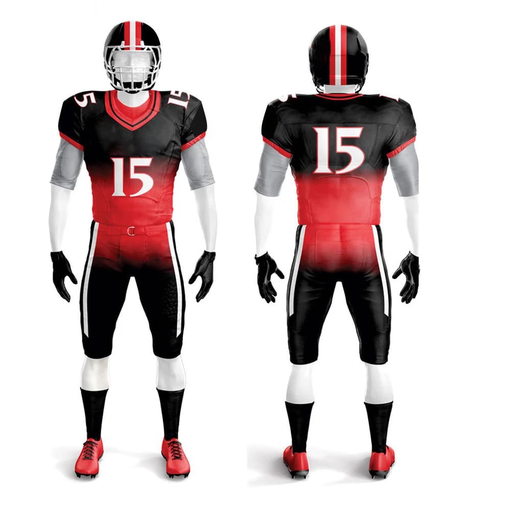 2024 Premium Quality Customized American Football Uniform 100% Polyester Quick Dry Breathable Plus Size Options Hot Selling Team view 3