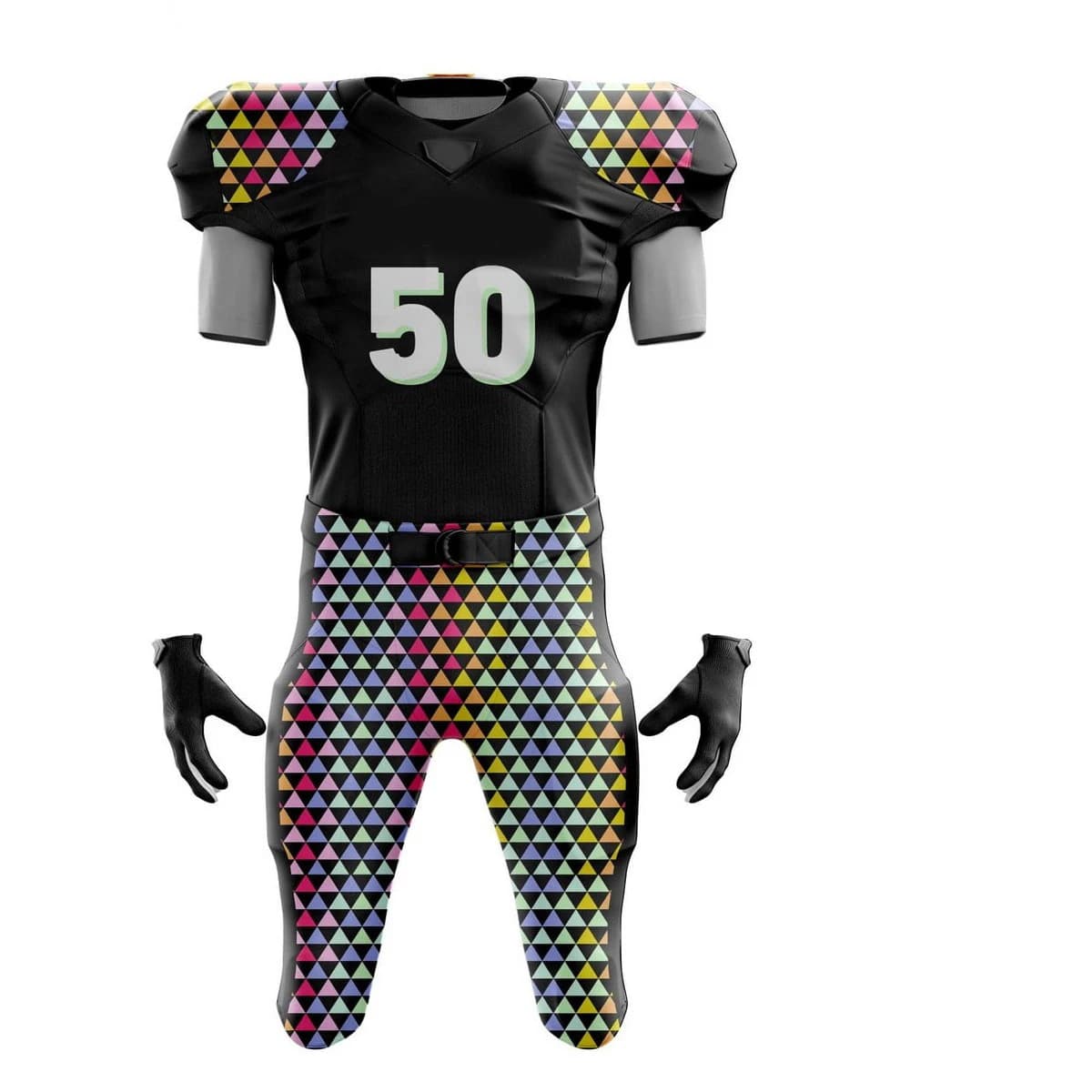 Adjustable Rate Men American Football Uniform Plus Size Short Sleeve Fully Customized Designs High Quality 100% Polyester view 2