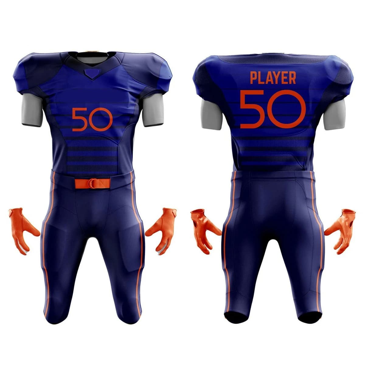Adjustable Rate Men American Football Uniform Plus Size Short Sleeve Fully Customized Designs High Quality 100% Polyester view 4